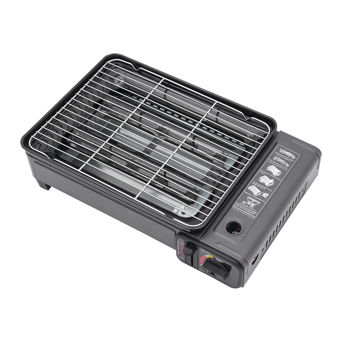 Portable 2-Burner Camping Stove with Grill – Foldable & Lightweight for Outdoor Cooking