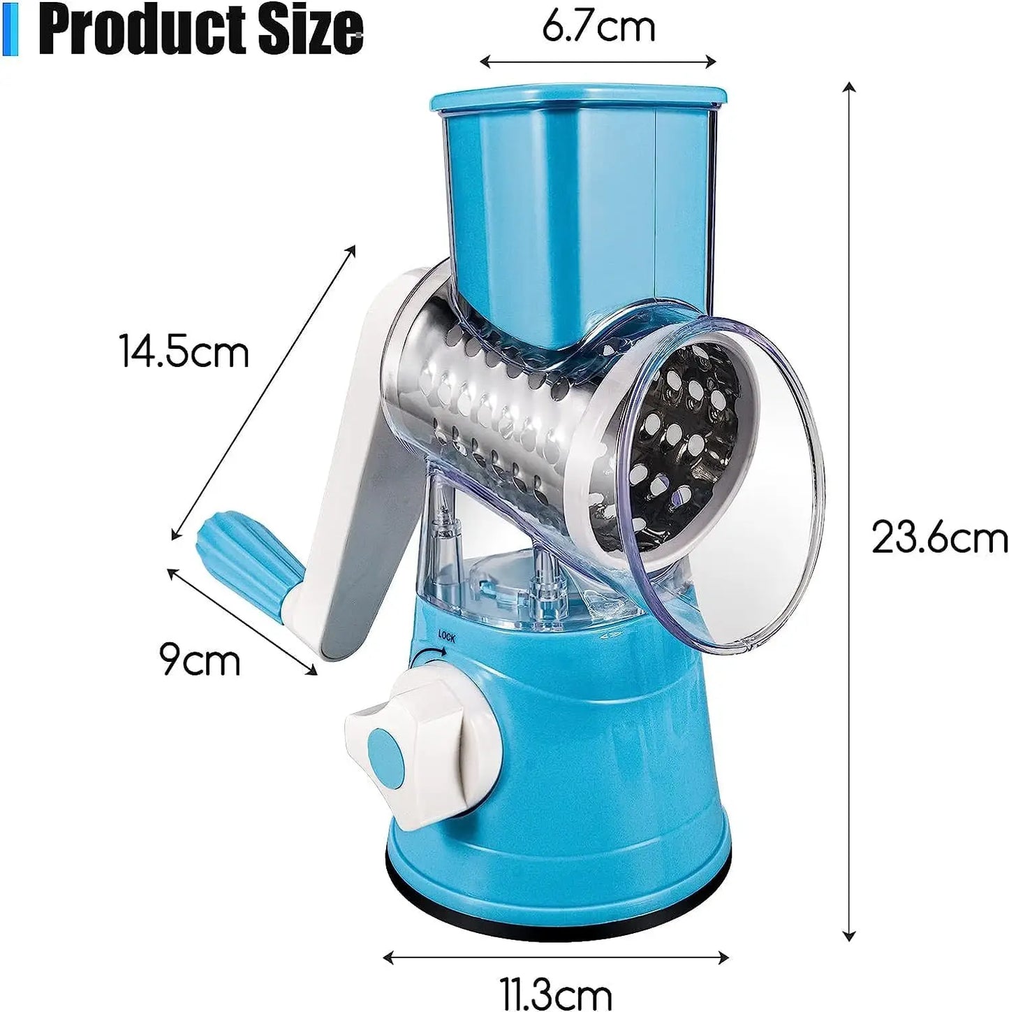 3-in-1 Rotary Vegetable & Cheese Slicer