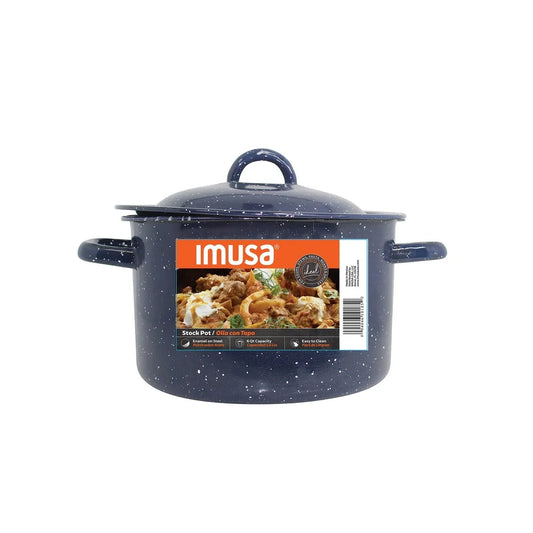 6Qt Enamel Stock Pot: Stylish & Durable Cooking Pot for Family Feasts