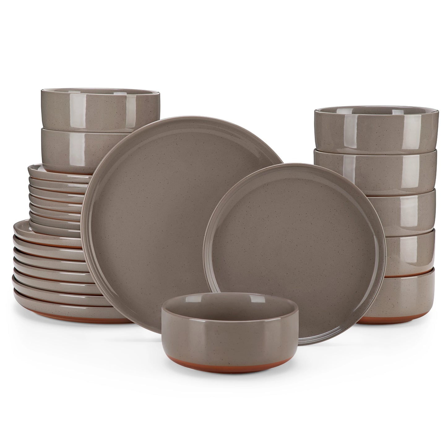 12/24-Piece Elegant Dinnerware Set - Stoneware Plates & Bowls