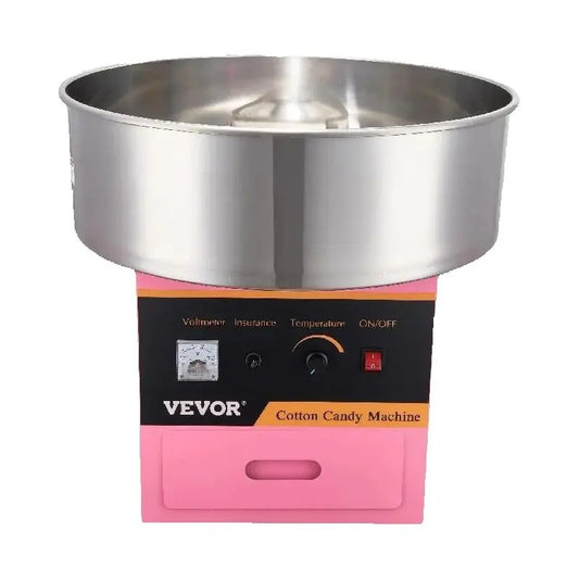 VEVOR Commercial Cotton Candy Machine, 1050W Electric Floss Maker with Temp Control & Stainless Steel Bowl