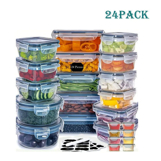 24-Piece Food Storage Container Set - Microwave, Freezer & Dishwasher Safe
