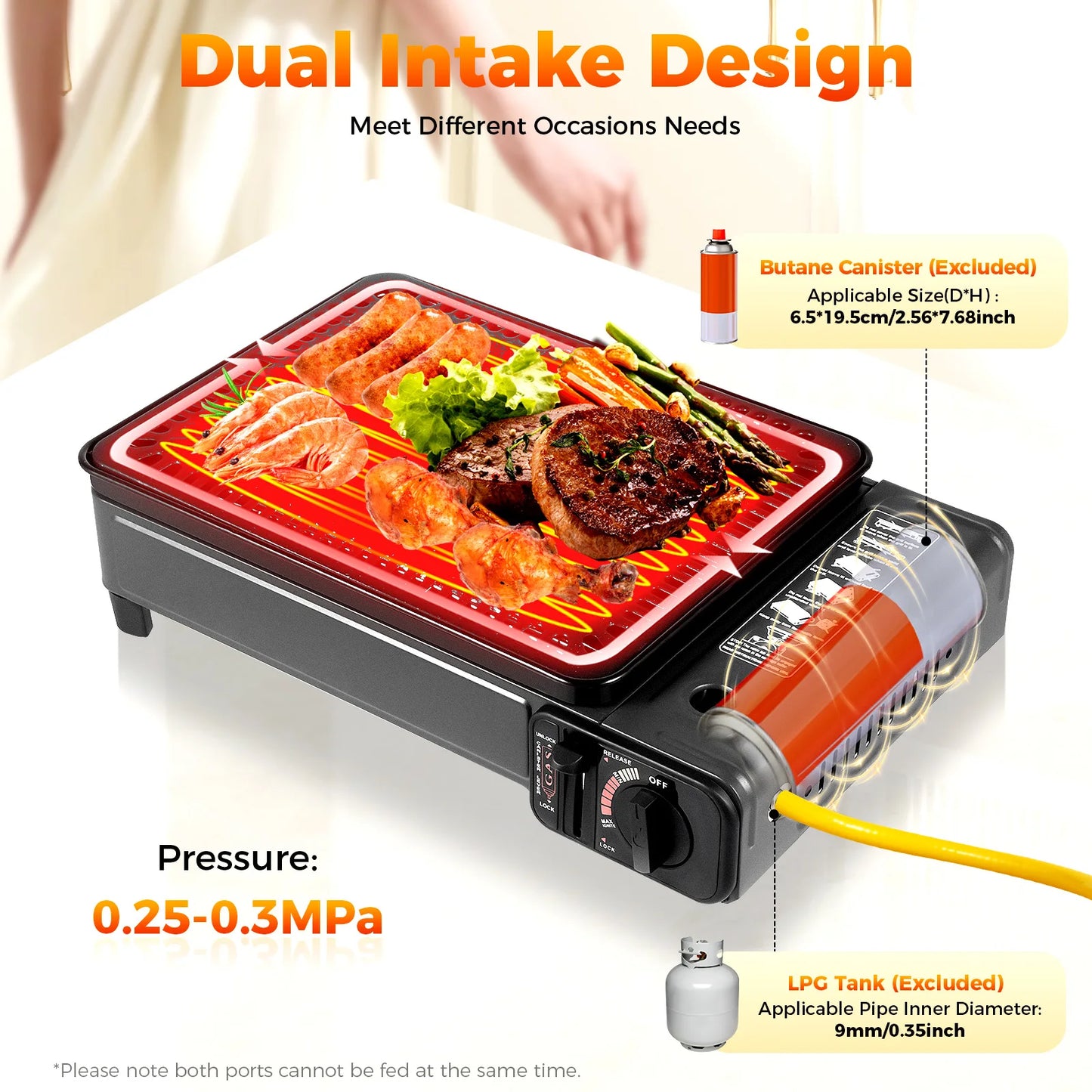 Portable 2-Burner Camping Stove with Grill – Foldable & Lightweight for Outdoor Cooking