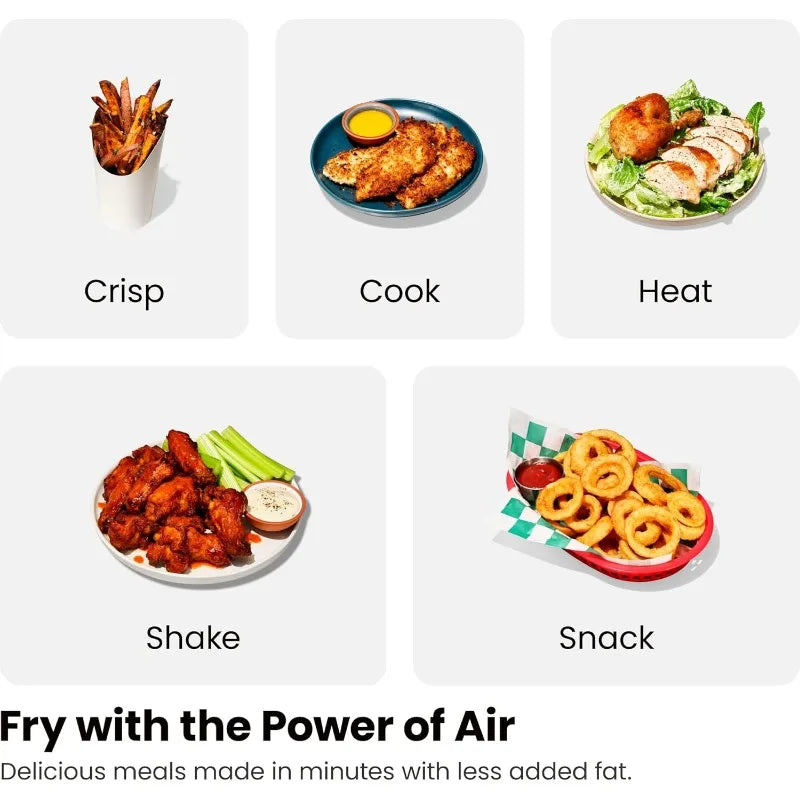 Dual Basket Air Fryer - 6 Quart Capacity, Extra Crispy Finish