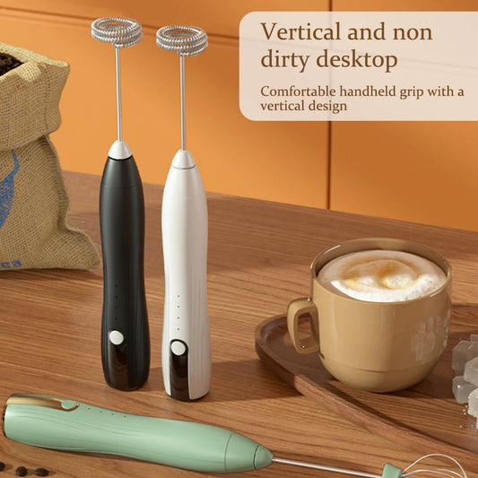 Mini Electric Milk Frother - 3 Speeds, USB Rechargeable, 14000 RPM