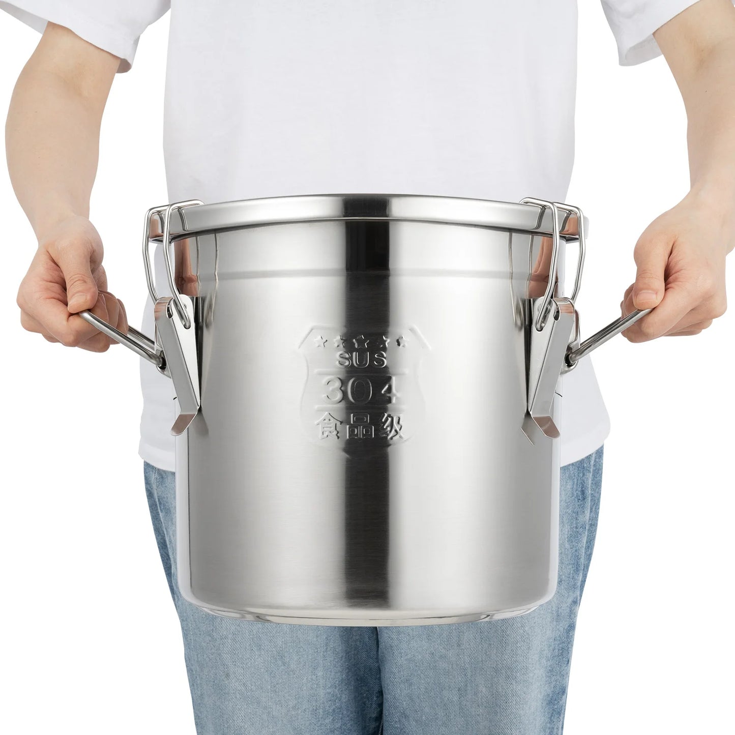 12L Stainless Steel Food Storage Container - Airtight & Durable Kitchen Canister