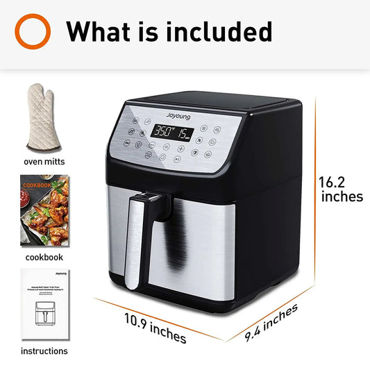 5.8QT Double Basket Air Fryer: 13 One-Touch Presets, LED Touchscreen