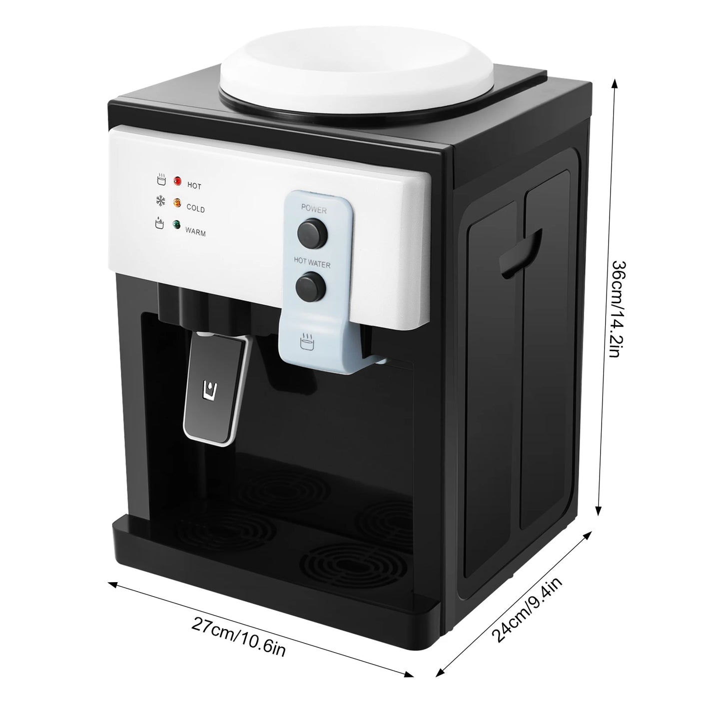 Compact Hot & Cold Water Dispenser - Desktop Water Cooler for Home & Office