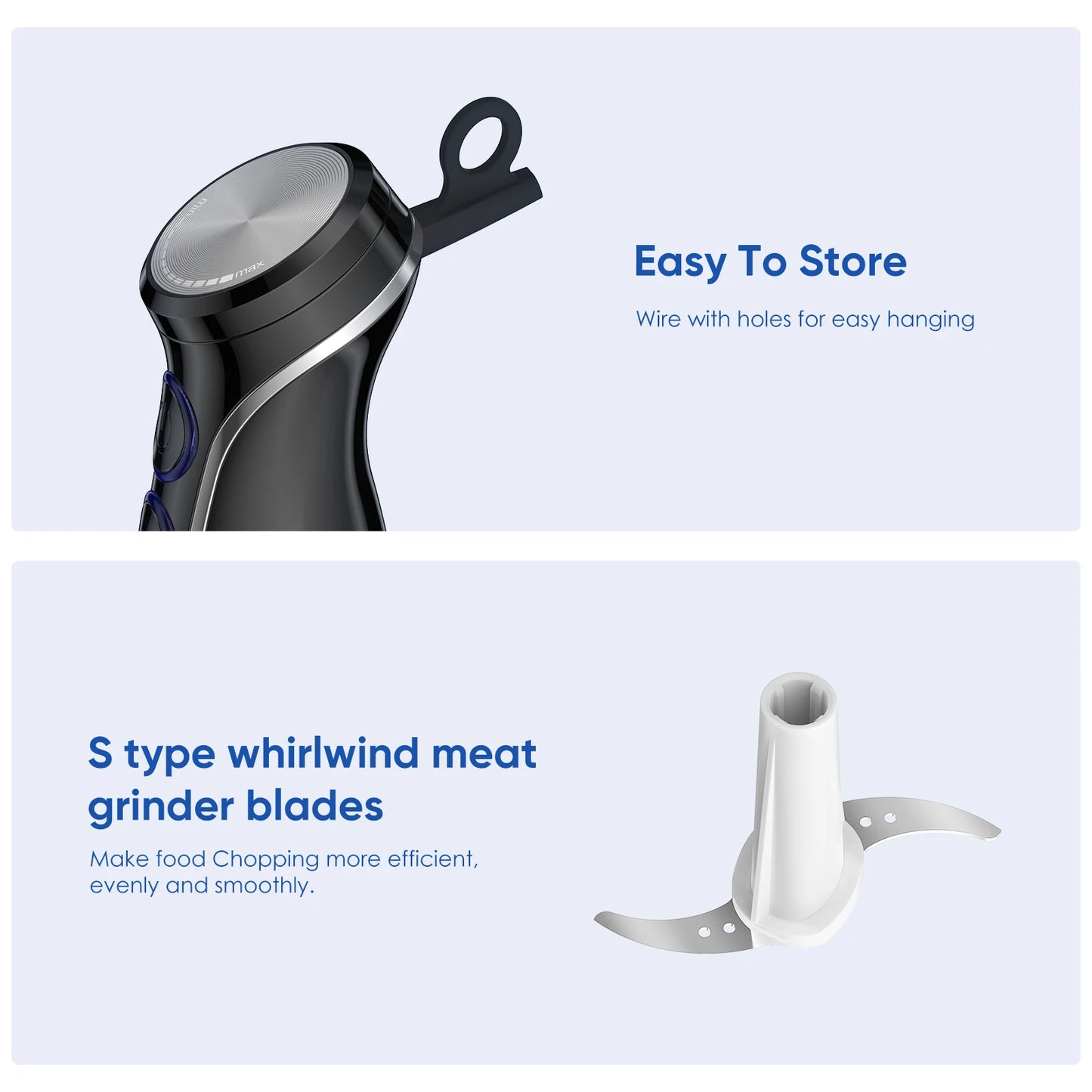 BioloMix 5-in-1 Immersion Blender: Powerful Hand Blender with Chopper, Whisk & Frother