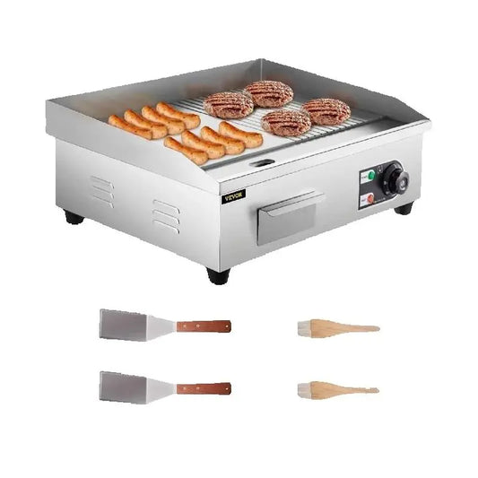 Commercial Electric Griddle | Heavy-Duty Cast Iron Countertop Flat Top Grill for Teppanyaki & Breakfast
