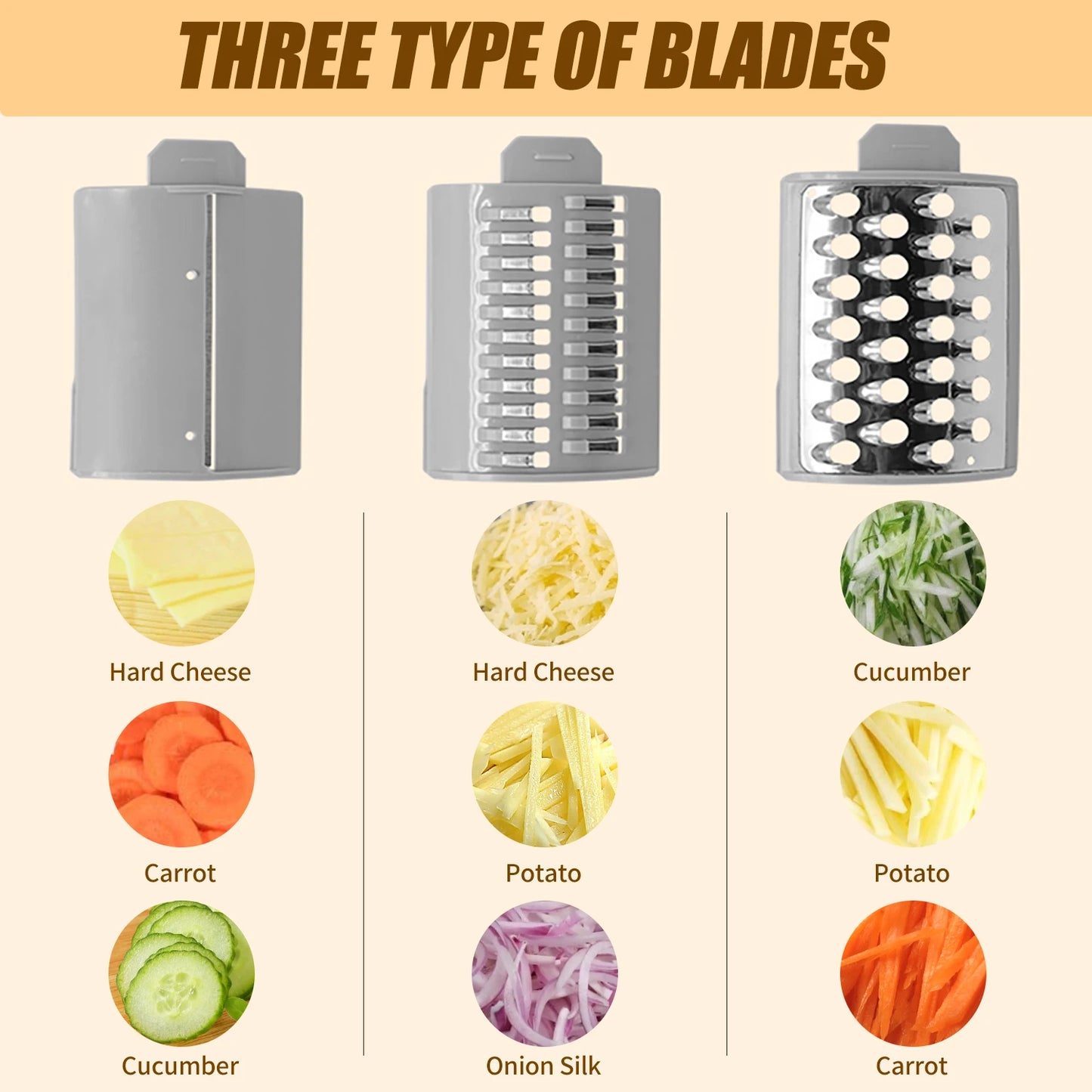 3-in-1 Electric Food Slicer & Grater