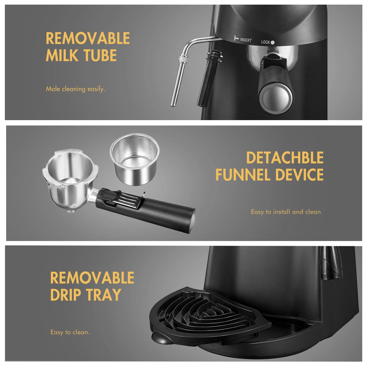 3.5 Bar Espresso Machine: 4-Cup Cappuccino & Latte Maker with Milk Frother