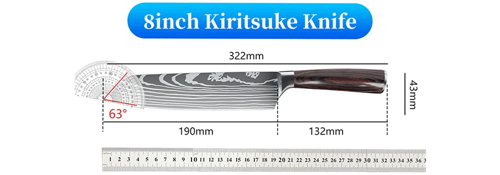 8-Inch Japanese Kiritsuke Knife: Precision Cutting for Every Dish
