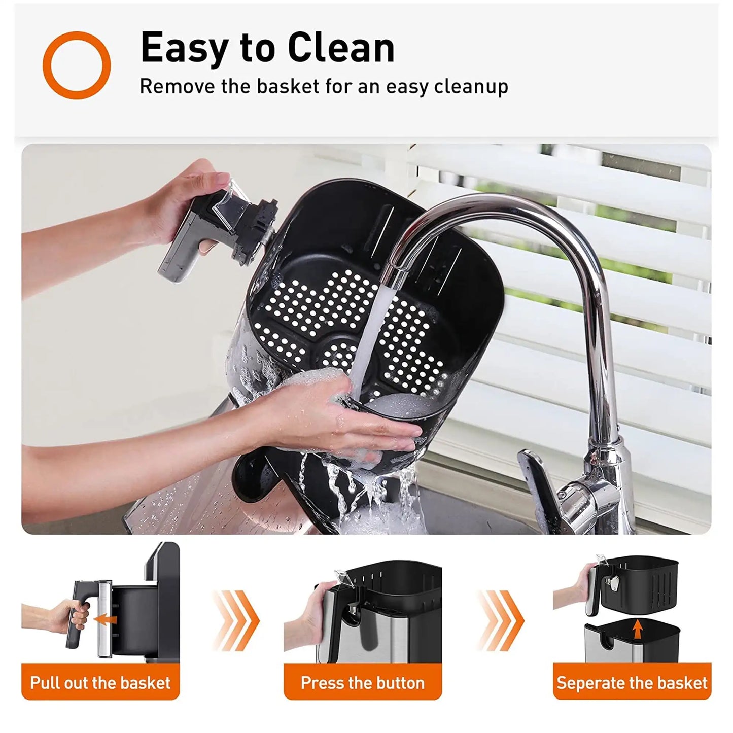 5.8QT Double Basket Air Fryer: 13 One-Touch Presets, LED Touchscreen