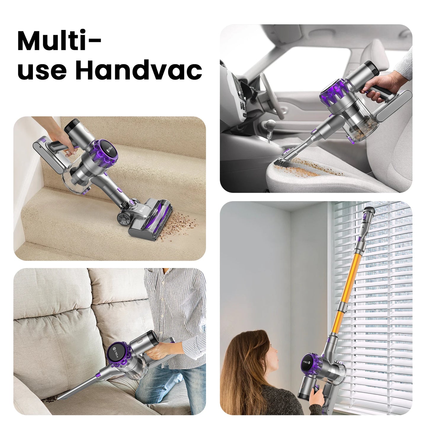 40,000Pa Cordless Vacuum Cleaner with 55-Min Runtime & LED Display