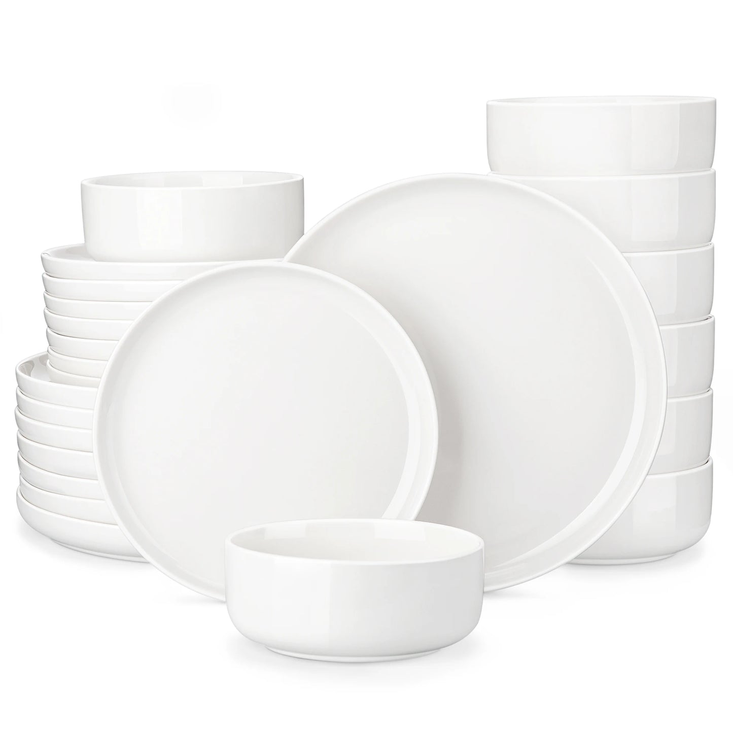 12/24-Piece Porcelain Dinnerware Set - Cartoon Design, Microwave & Dishwasher Safe