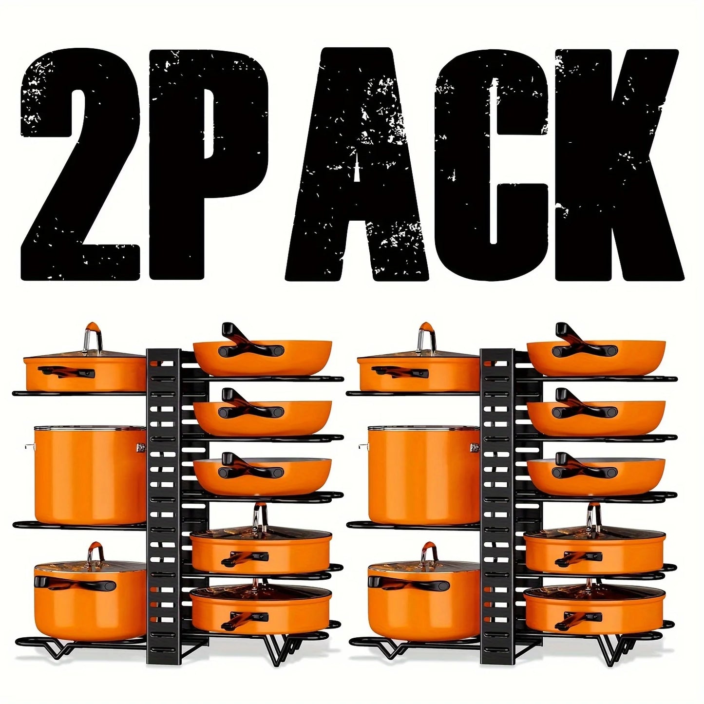 Kitchen Savior: 2-Pack Adjustable Pot & Lid Organizer