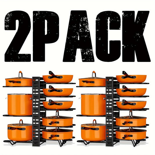 Kitchen Savior: 2-Pack Adjustable Pot & Lid Organizer