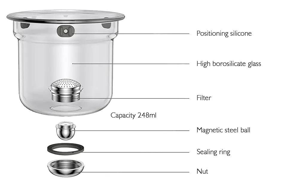 Magnetic Glass Teapot with Wooden Handle - 600ml