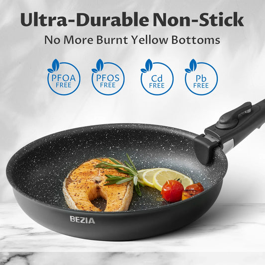 13-Piece Detachable Handle Induction  Cookware Set: Non-Stick Pots & Pans for All Stoves