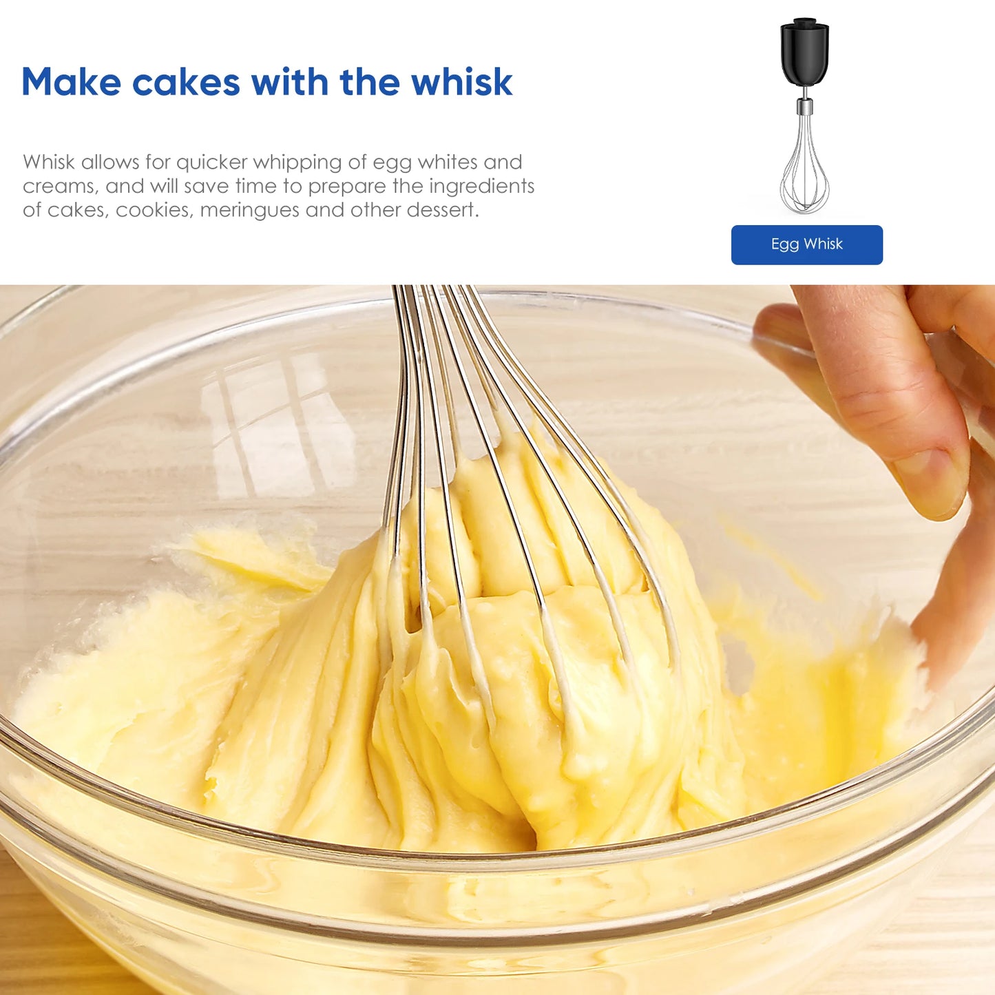 BioloMix 5-in-1 Immersion Blender: Powerful Hand Blender with Chopper, Whisk & Frother