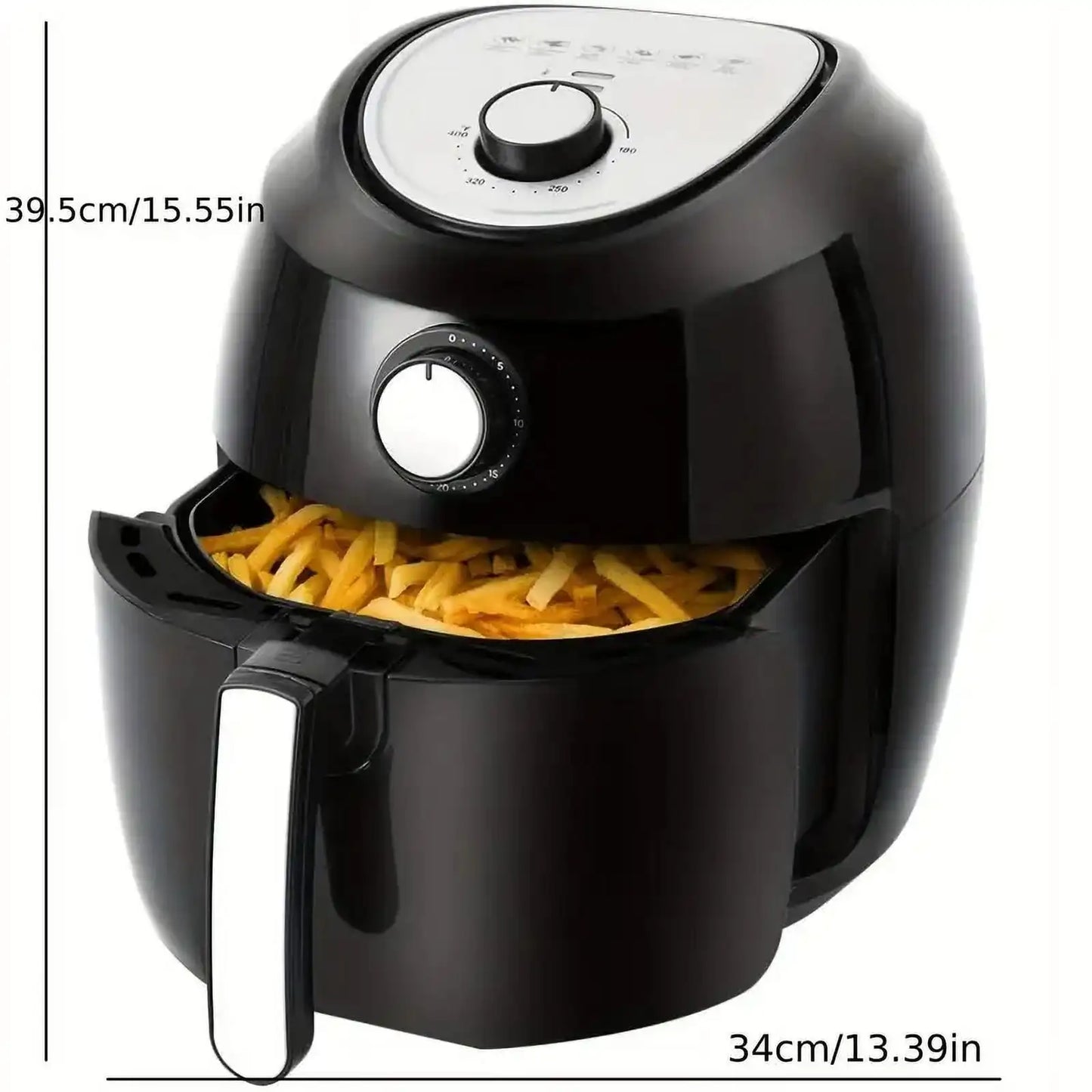 5.8Qt XL Air Fryer: 1700W, Dual Knob, 6 Presets, Recipe Book