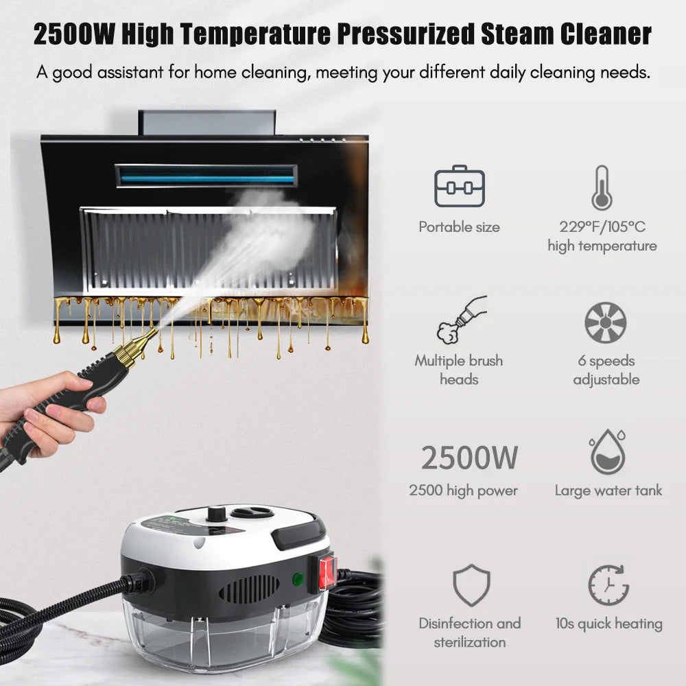 ProSteam 2500W Portable High-Pressure Steam Cleaner