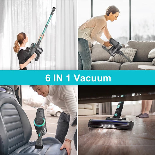 YISORA N300 Cordless Vacuum | 20KPa Powerful & Lightweight Stick Vac for Pet Hair, Carpet, and Hard Floors