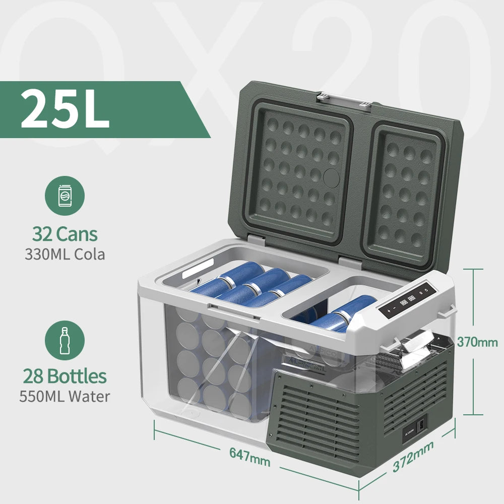 Alpicool QX Series Dual Zone Portable Refrigerator | Fast-Cooling 12V Car Freezer for Camping & RV (25L/30L/40L)