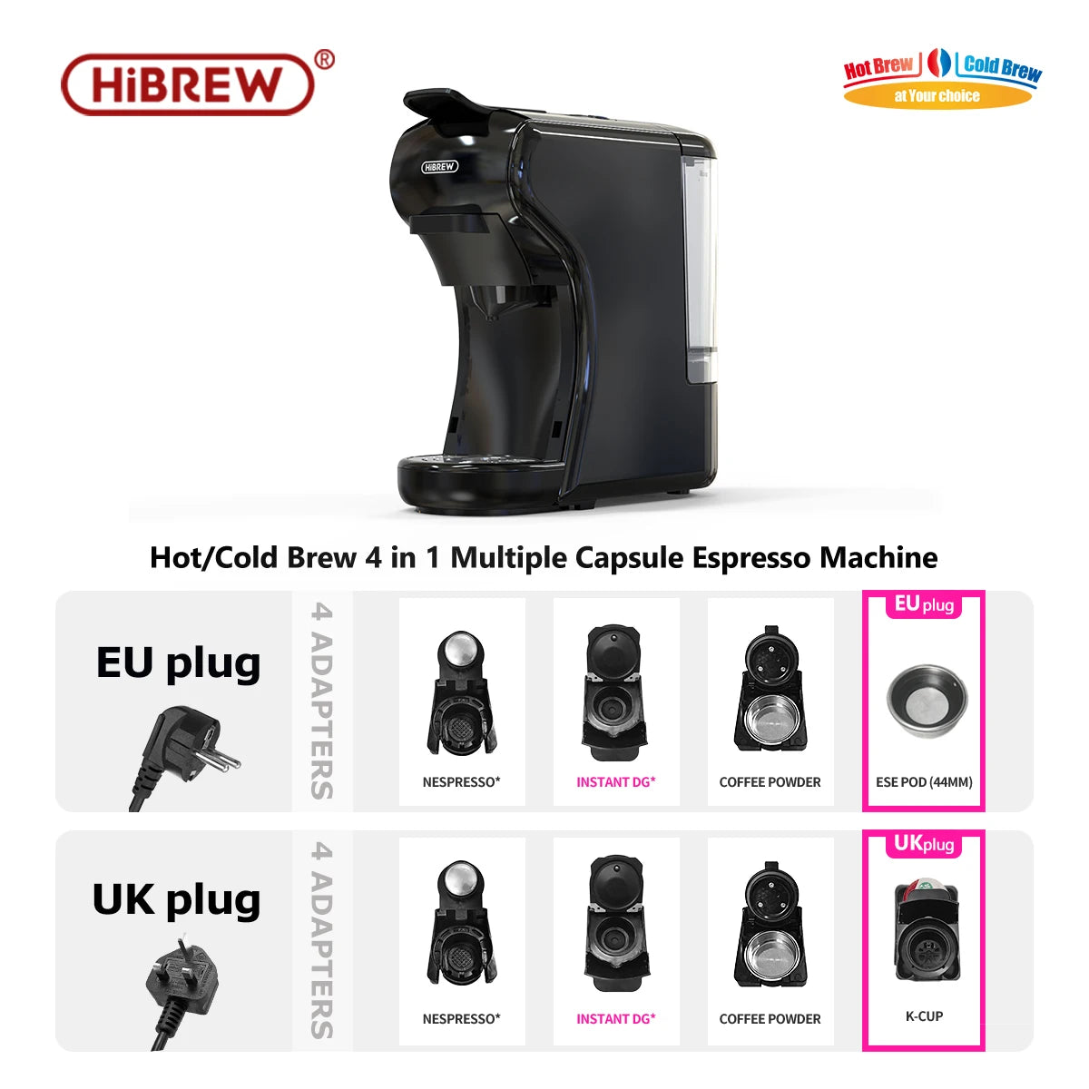 4-in-1 Espresso Machine: Hot, Cold, Capsule & Ground Coffee