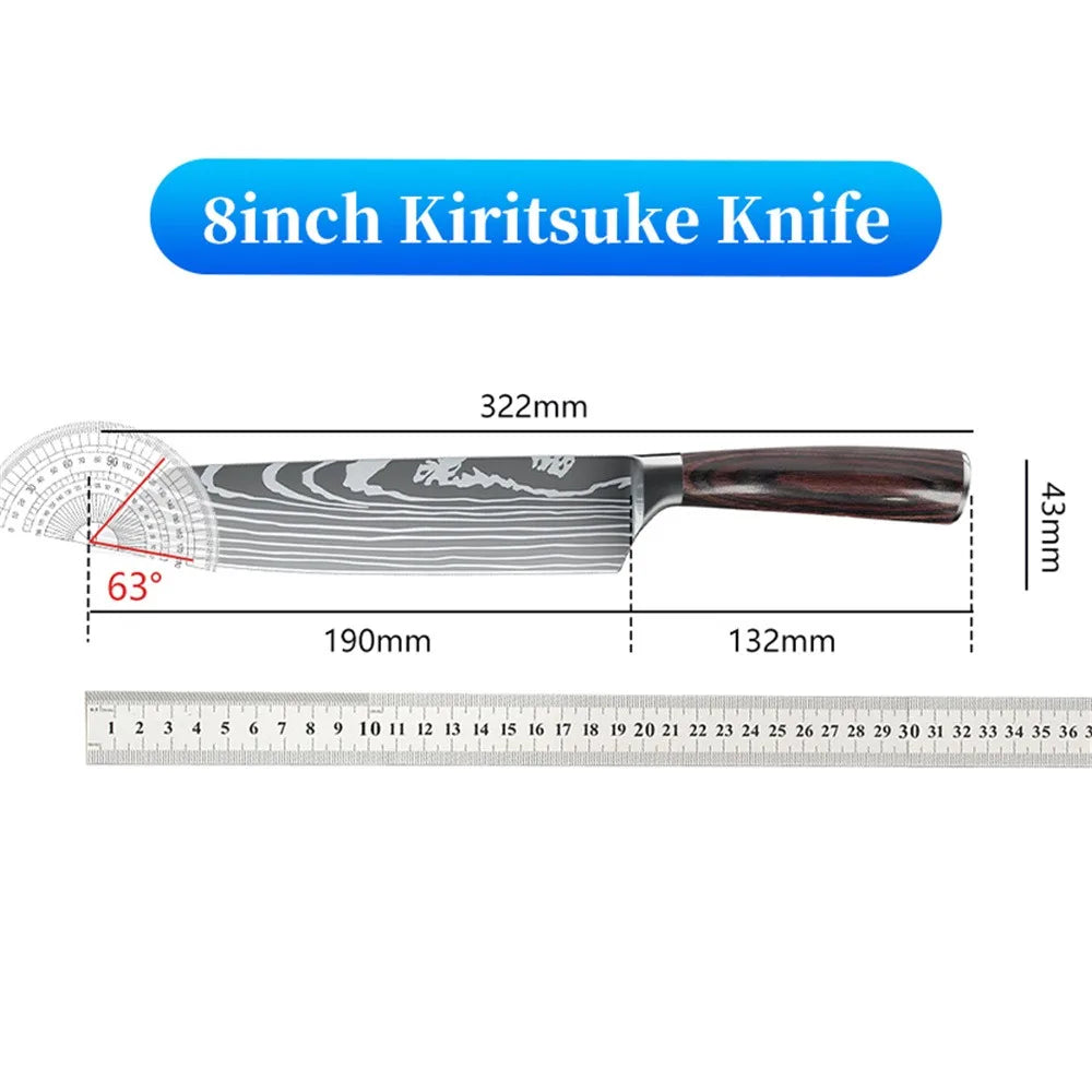 8-Inch Japanese Kiritsuke Knife: Precision Cutting for Every Dish