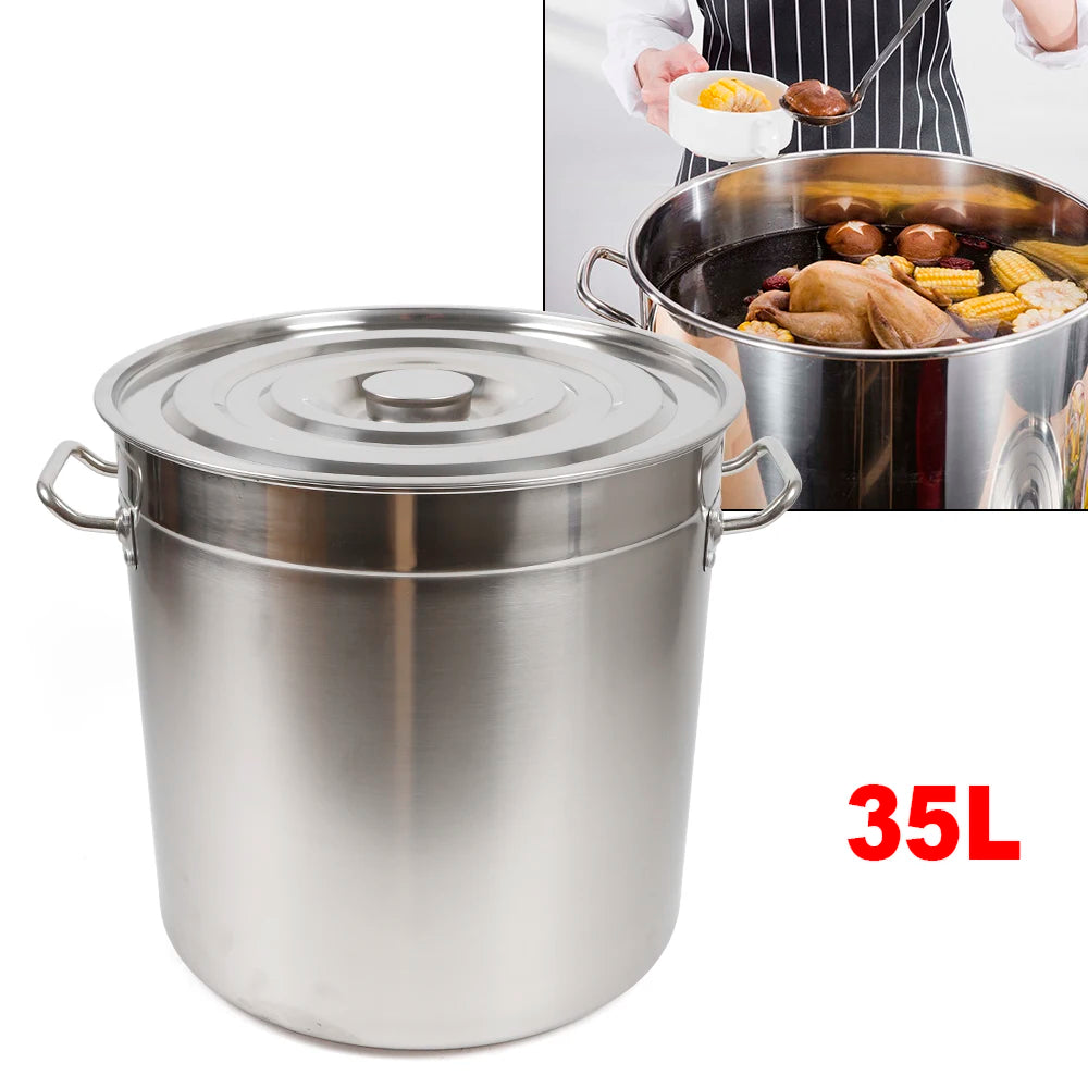 35L Commercial-Grade Stainless Steel Stock Pot