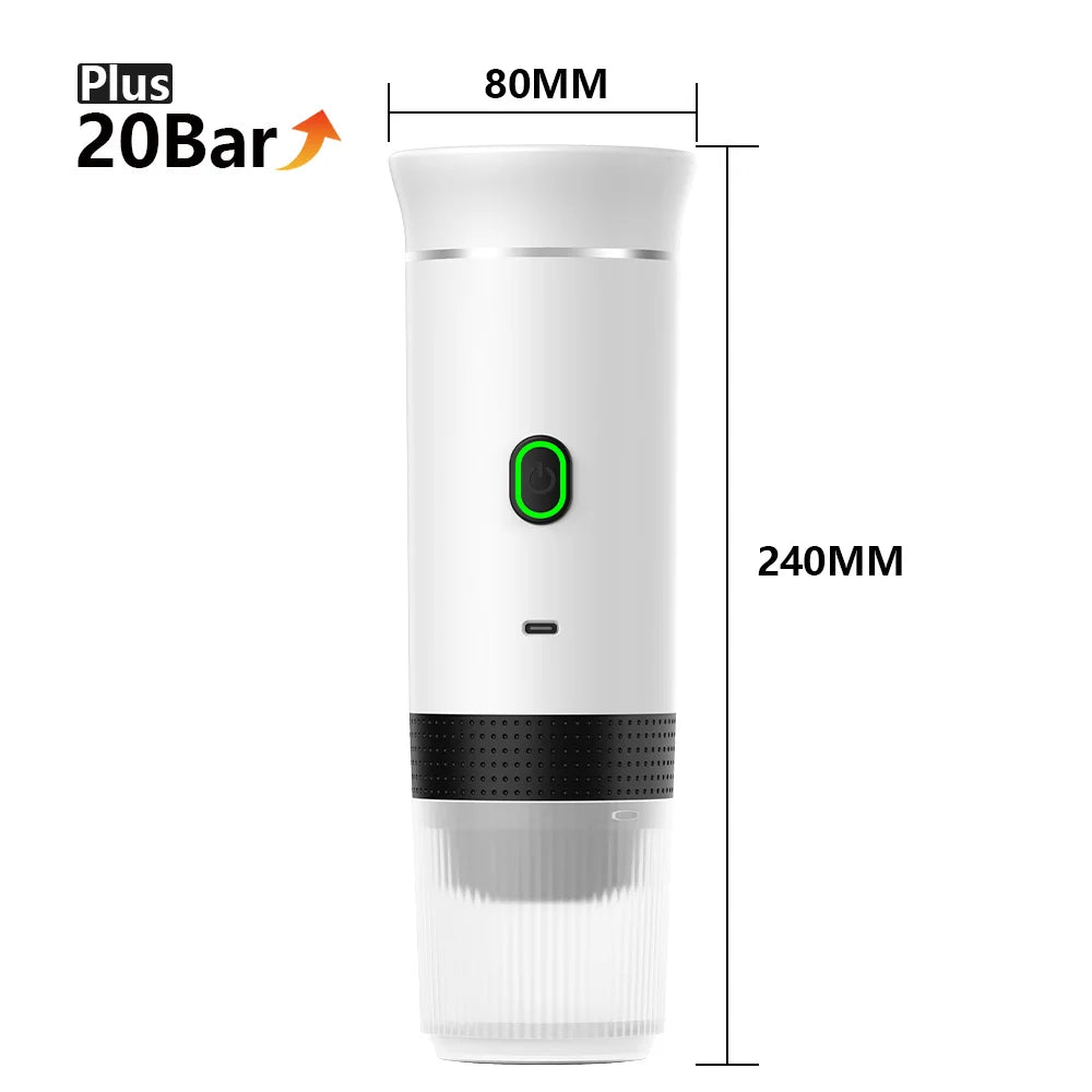 Portable Espresso Maker: 20 Bar Pressure, 3-in-1 Coffee Machine