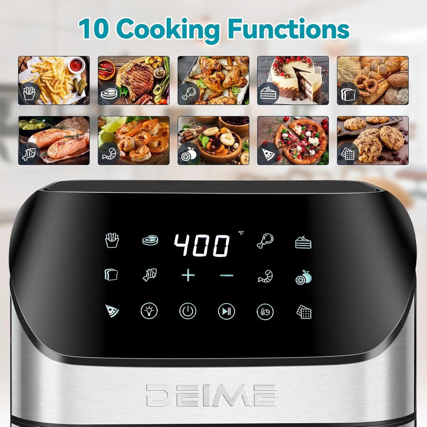 6.2QT Digital Air Fryer Oven: 10-in-1 Touchscreen Cooker