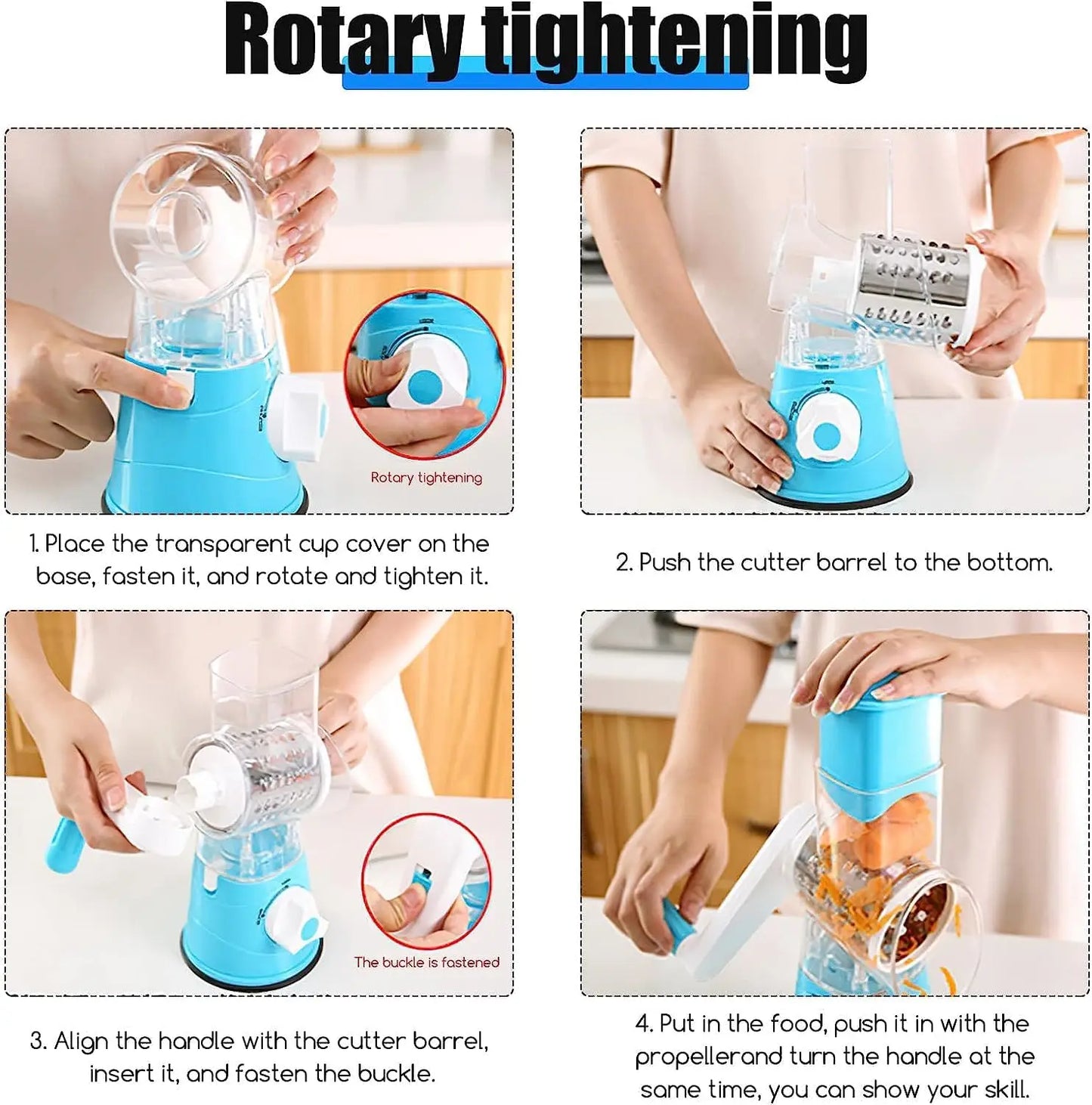 3-in-1 Rotary Vegetable & Cheese Slicer