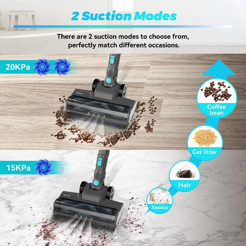 YISORA N300 Cordless Vacuum | 20KPa Powerful & Lightweight Stick Vac for Pet Hair, Carpet, and Hard Floors