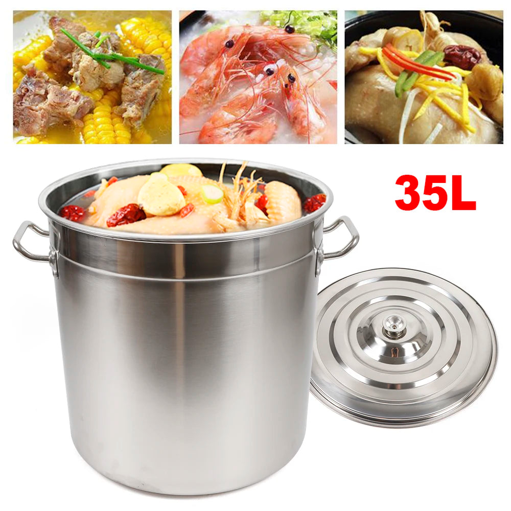 35L Commercial-Grade Stainless Steel Stock Pot