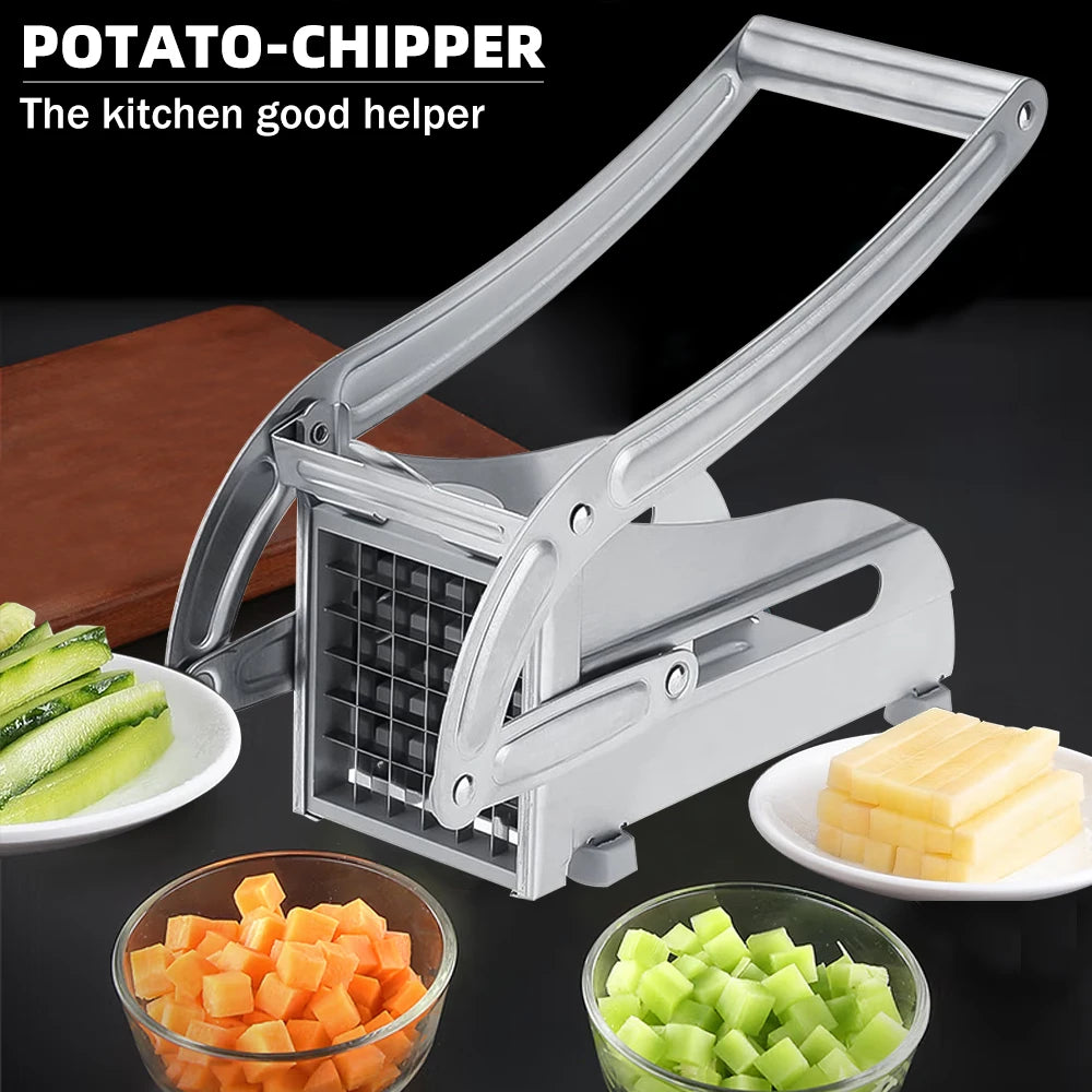 3-in-1 Manual French Fry Cutter: Potato, Veggie, & Fruit Slicer