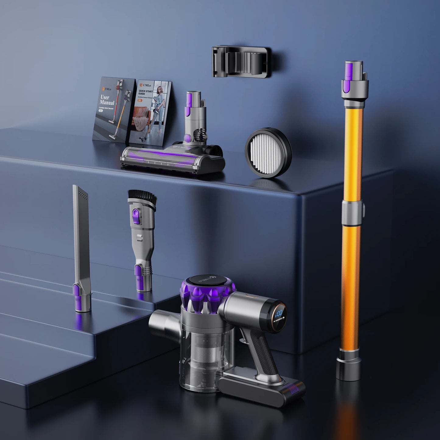 40,000Pa Cordless Vacuum Cleaner with 55-Min Runtime & LED Display