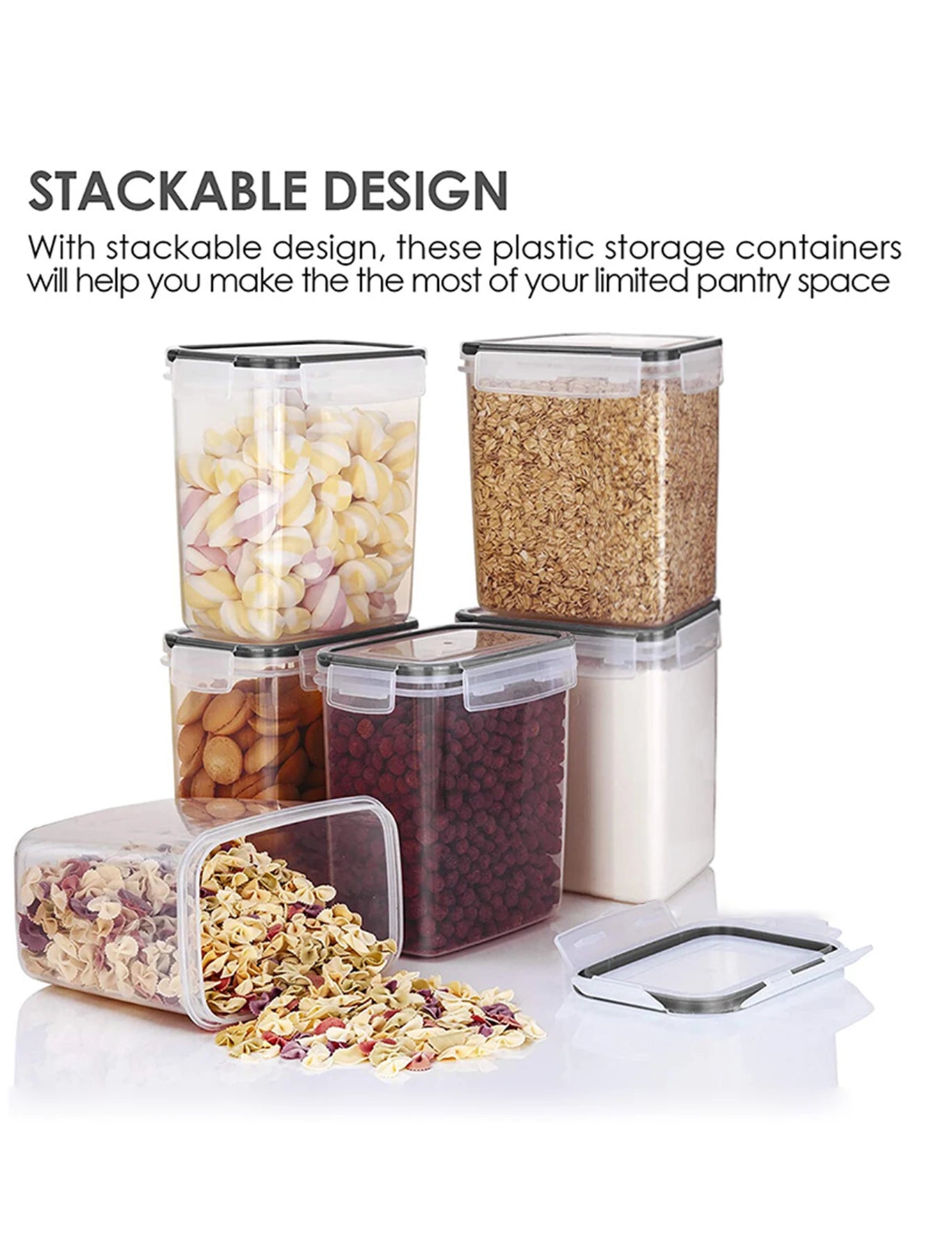 15-Piece Stackable Food Storage Container Set with Labels