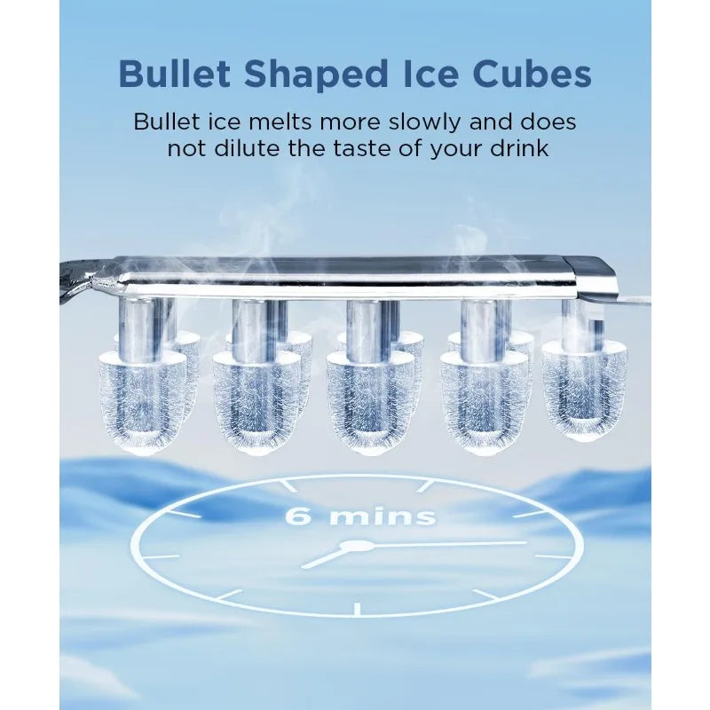 COWSAR Whisper-Quiet Countertop Ice Maker | 9 Cubes in 6 Mins