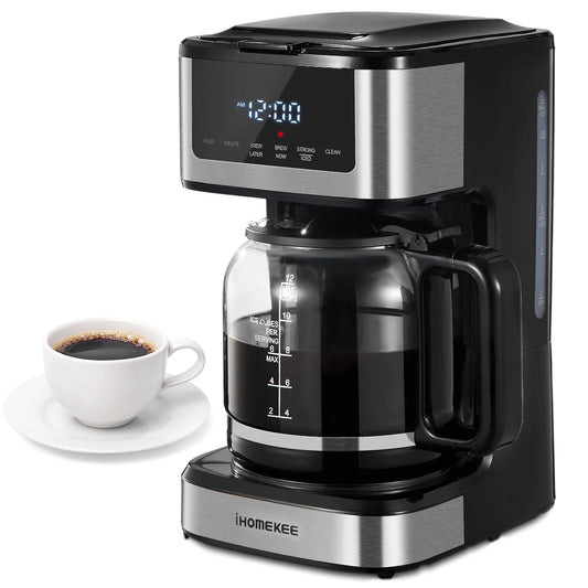 12-Cup Smart Coffee Maker: Programmable Drip Coffee Machine with Iced Coffee Function
