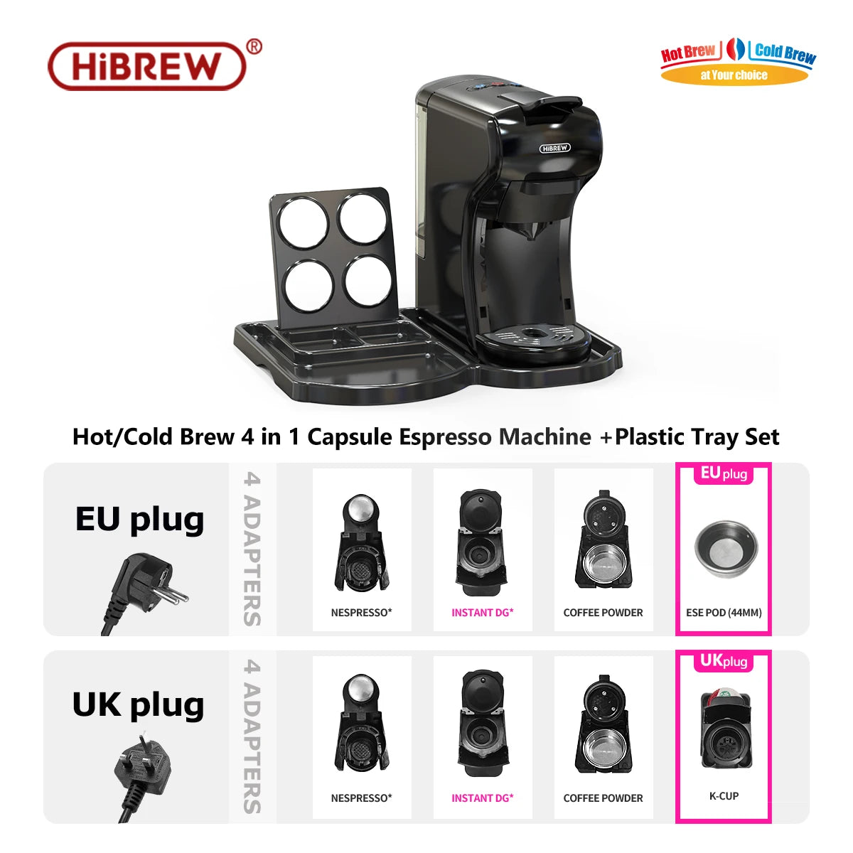 4-in-1 Espresso Machine: Hot, Cold, Capsule & Ground Coffee
