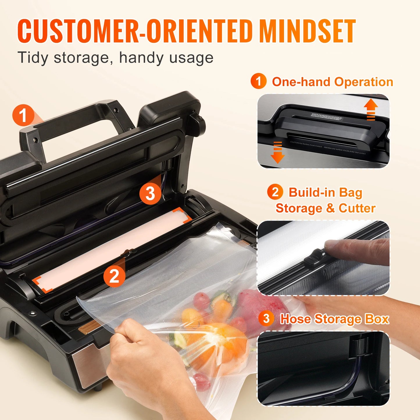 Professional 90KPA Vacuum Sealer Machine | Commercial-Grade Food Saver with Double Seal for Dry & Moist Foods