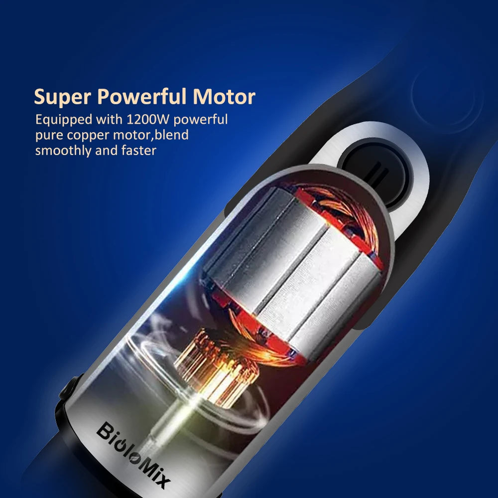 5-in-1 Immersion Blender: Powerful 1200W Hand Blender with Chopper & Whisk