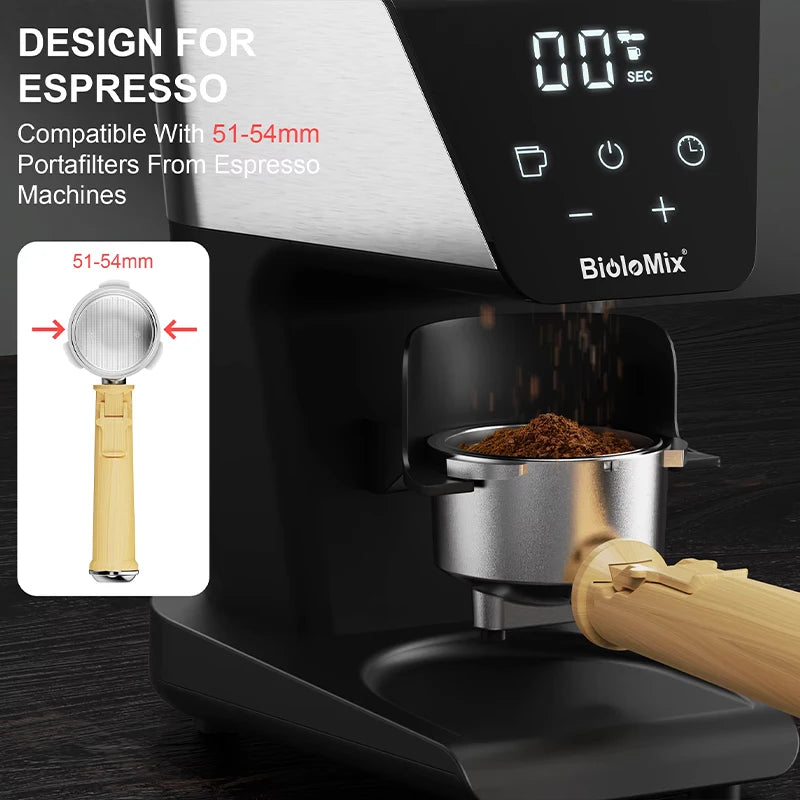 BioloMix Automatic Burr Mill Electric Coffee Grinder with 30 Gears for Espresso American Coffee