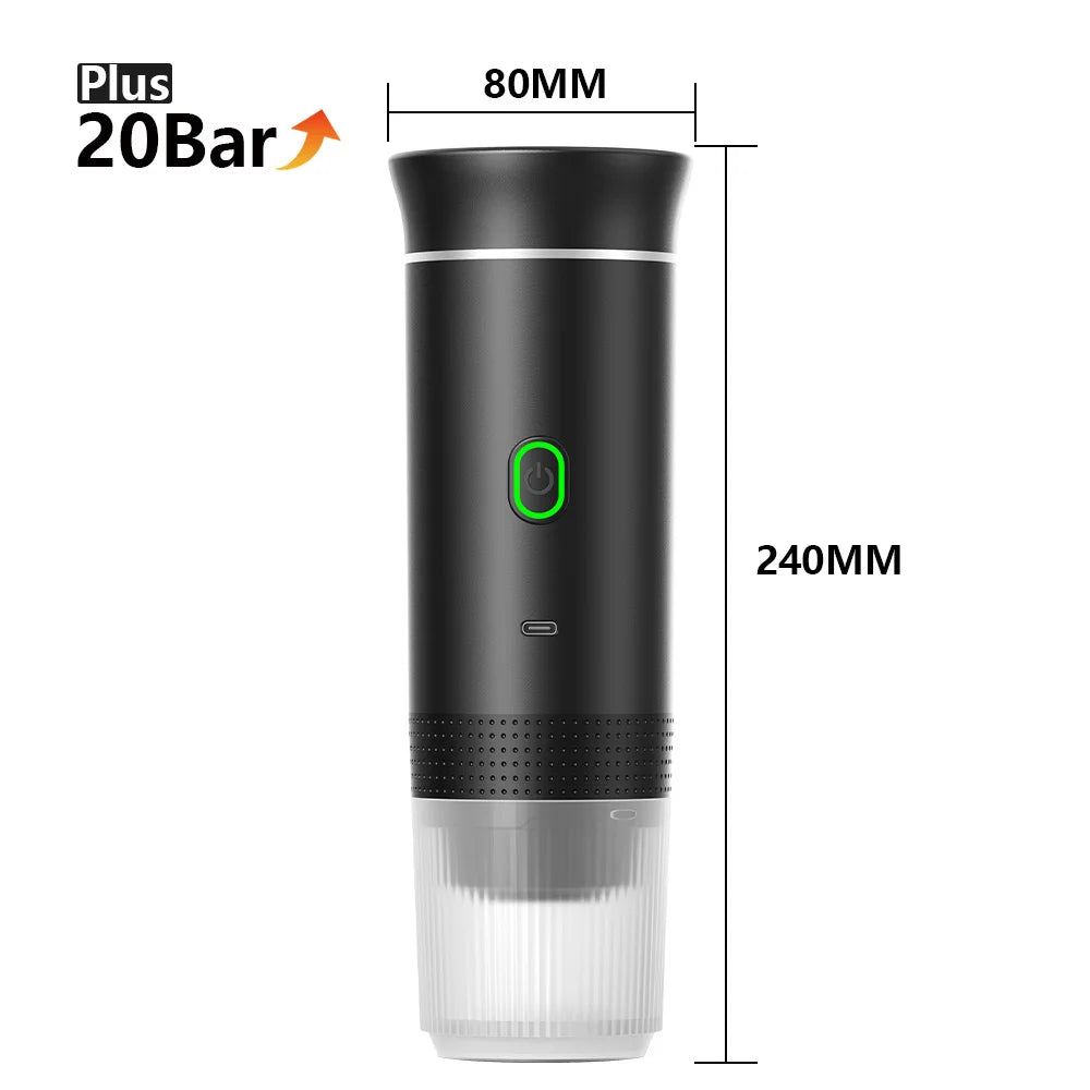 Portable Espresso Maker: 20 Bar Pressure, 3-in-1 Coffee Machine