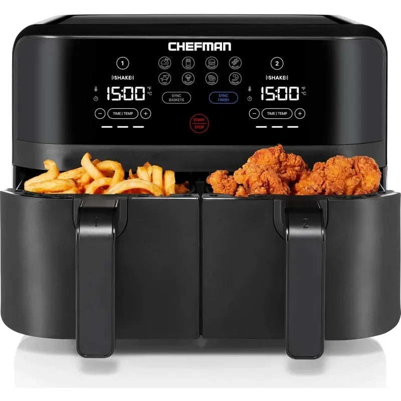 Dual Basket Air Fryer - 6 Quart Capacity, Extra Crispy Finish