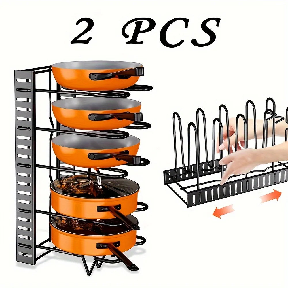 Kitchen Savior: 2-Pack Adjustable Pot & Lid Organizer