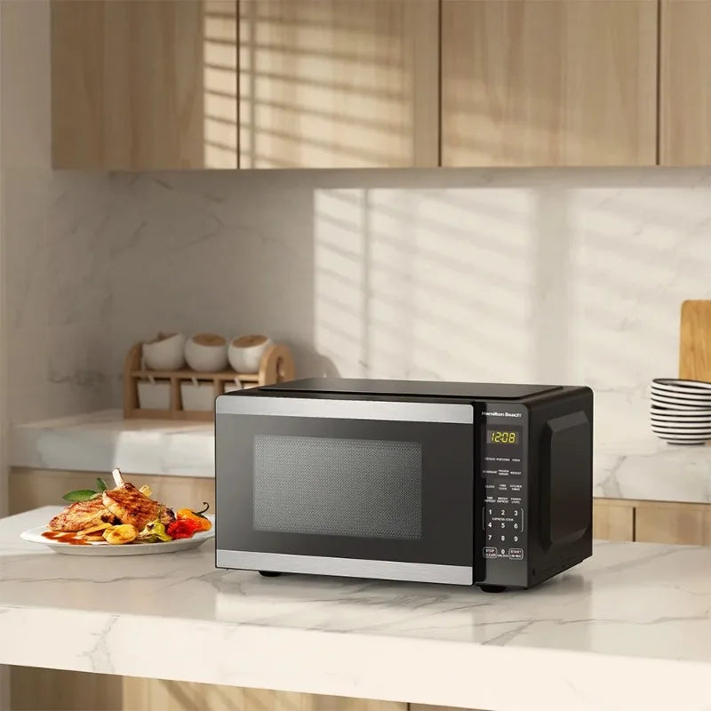 Compact 0.9 Cu. Ft. Microwave - 900W, 10 Power Levels, Child Safety Lock